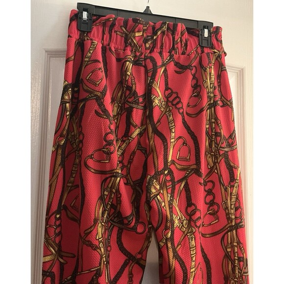 Fashion Design Women’s Print Pants Size XL/XXL, Red - Picture 5 of 8